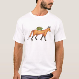 Räv- och sköldpaddatryckT-tröja T-shirt