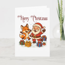 Räv och tomte jul vikad vykort