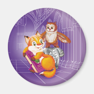 räv och uggla magnet