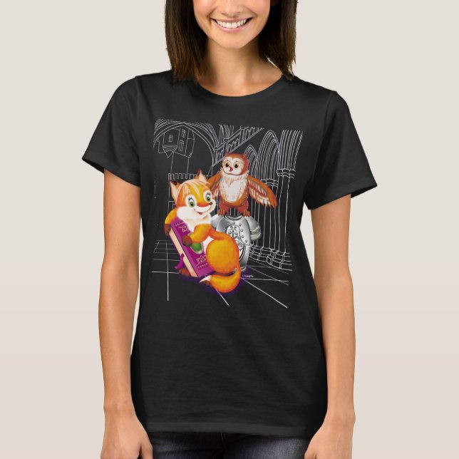 räv och uggla t-shirt (Framsida)