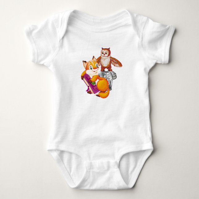 räv och uggla tee shirt (Framsida)