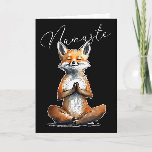 Räv Power Yoga Lärar Djur Humor Namaste Karma  Kort (Framsida)