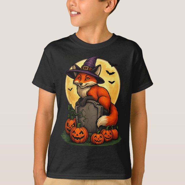 Räv Pumpa Halloween T-shirts För Män Kvinnor Flick (Framsida)