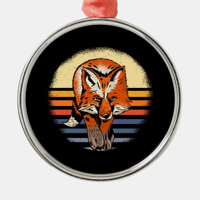 Räv Retro Vintage Julgransprydnad Metall (Framsidan)