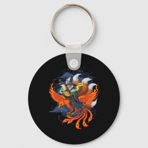 Räv Ridande Fenix Anime Ukiyo-e Mytologi Japanska Nyckelring
