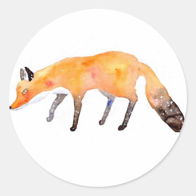 räv runt klistermärke (Framsida)