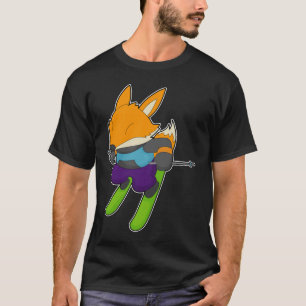 Räv Skidåkare Skidor Vintersport T Shirt
