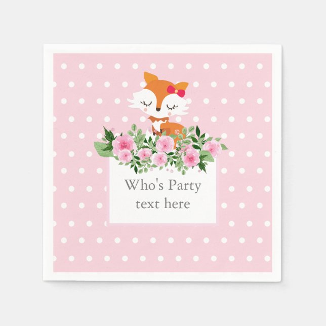 räv, skog, söt pappersservett (Framsidan)