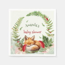 Räv Skogs Djur baby shower Pappersservett