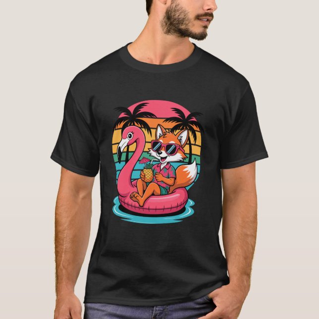 Räv Solglasögon Strand Sommar Semester Pool Flotte T Shirt (Framsida)