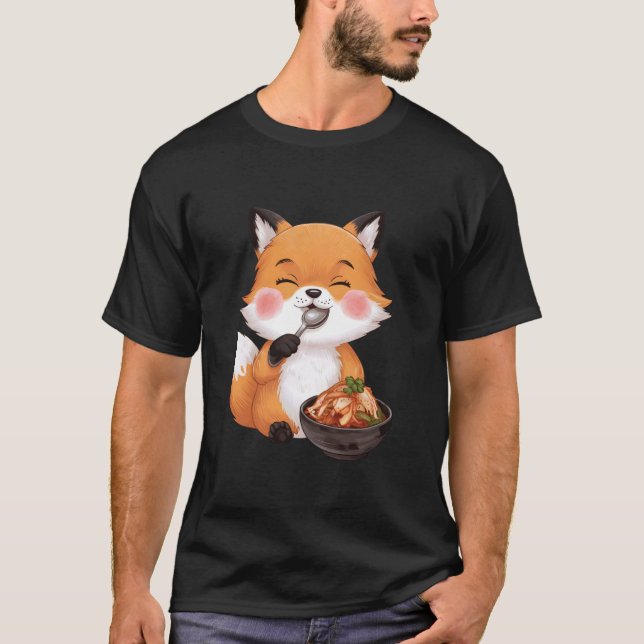 Räv som äter kimchi t shirt (Framsida)