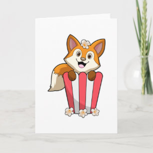 Räv som äter med popcorn kort