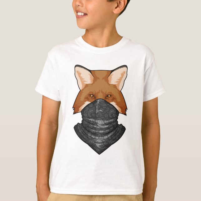 Räv som bandit med näsduk t shirt (Framsida)