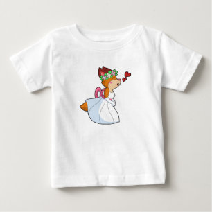 Räv som brud med bröllopsklänning & blomsterkrans t shirt