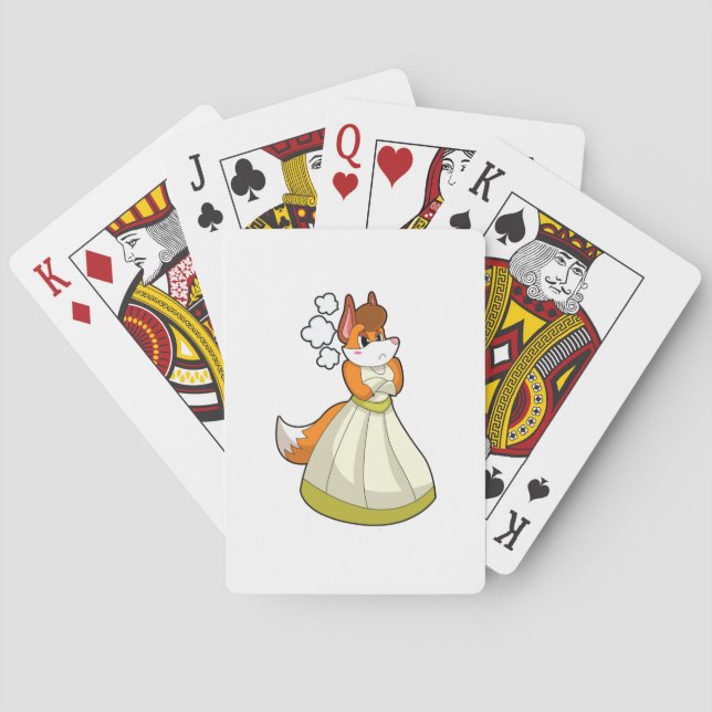 Räv som brud med bröllopsklänning.PNG Casinokort (Baksidan)