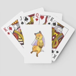 Räv som brud med slöja casinokort