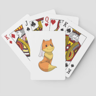 Räv som brud med slöja casinokort