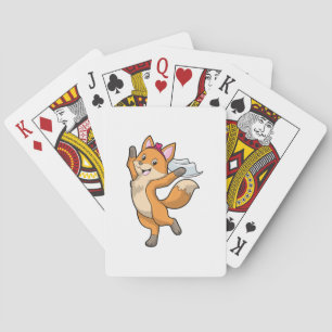 Räv som brud med slöja & hjärta casinokort