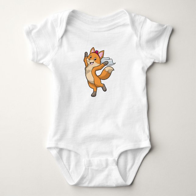 Räv som brud med slöja & hjärta t shirt (Framsida)