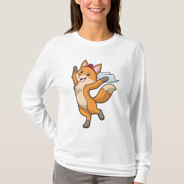 Räv som brud med slöja & hjärta t shirt (Framsida)