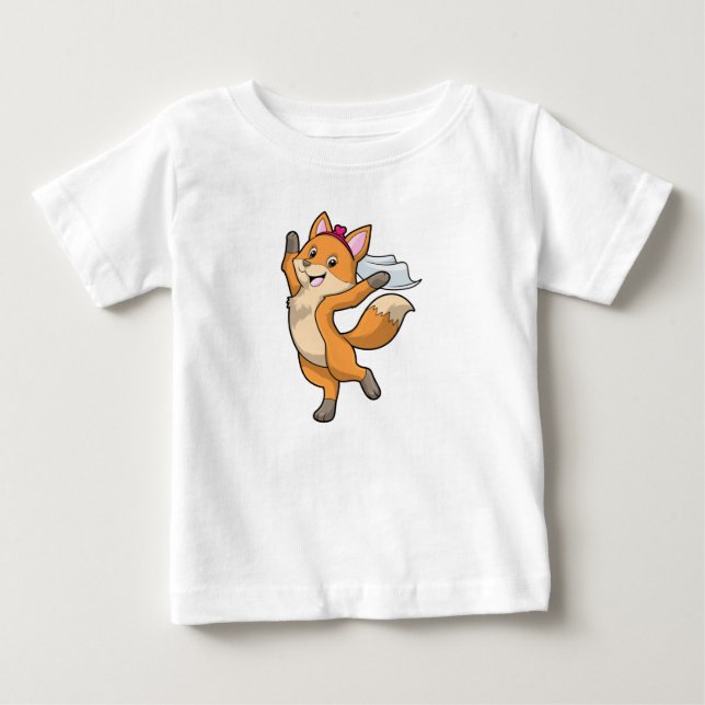 Räv som brud med slöja & hjärta t shirt (Framsida)