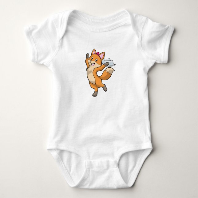 Räv som brud med slöja & hjärta t shirt (Framsida)