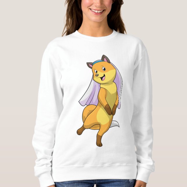 Räv som brud med slöja t shirt (Framsida)