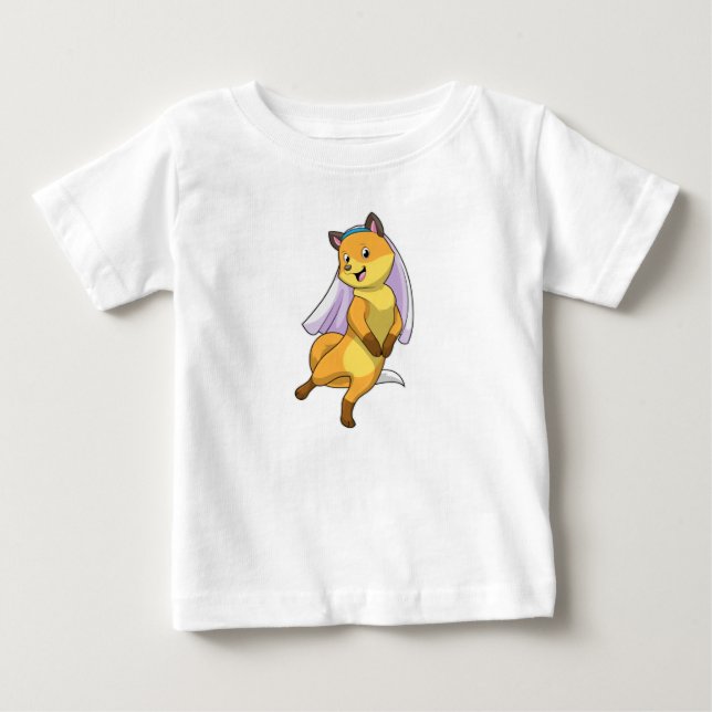 Räv som brud med slöja t shirt (Framsida)