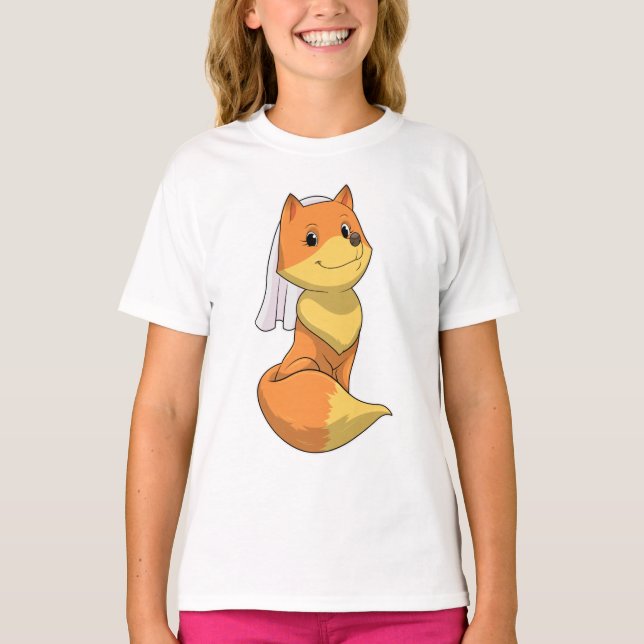 Räv som brud med slöja t shirt (Framsida)
