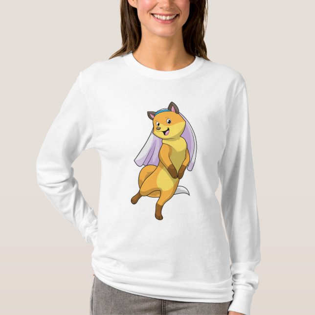 Räv som brud med slöja t shirt (Framsida)