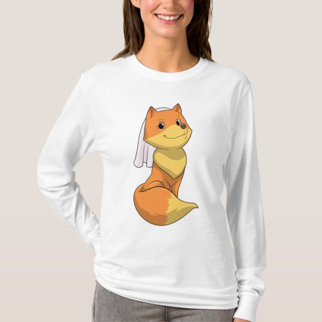 Räv som brud med slöja t shirt (Framsida)
