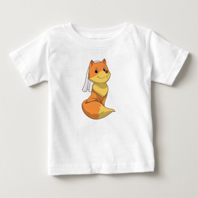 Räv som brud med slöja t shirt (Framsida)