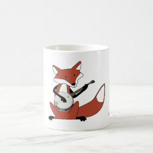Räv som leker banjoen kaffemugg