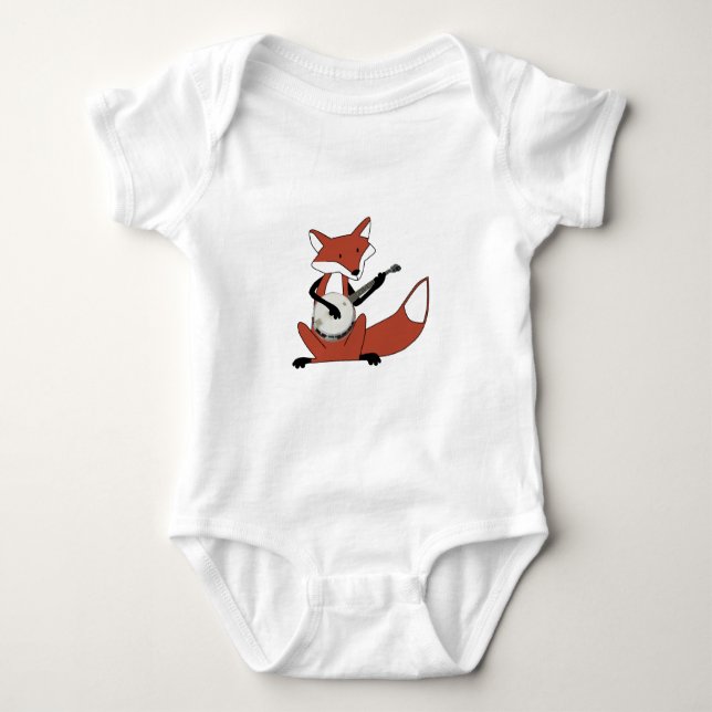 Räv som leker banjoen tee shirt (Framsida)