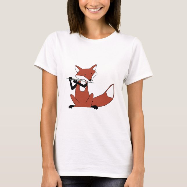 Räv som leker flöjten tee shirt (Framsida)