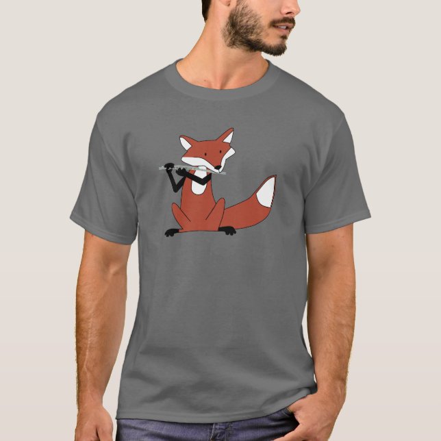 Räv som leker flöjten tee shirt (Framsida)