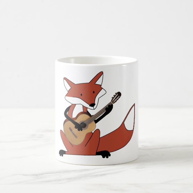 Räv som leker gitarren kaffemugg (Center)