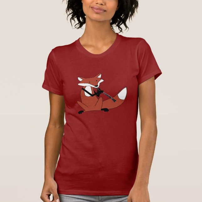 Räv som leker klarinetten tee shirt (Framsida)