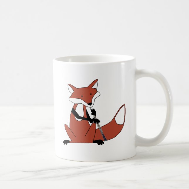Räv som leker Oboen Kaffemugg (Höger)