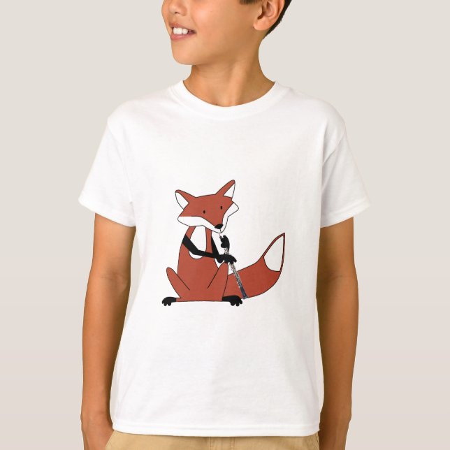 Räv som leker Oboen T Shirt (Framsida)