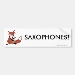 Räv som leker saxofonen bildekal