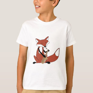 Räv som leker saxofonen tee shirt