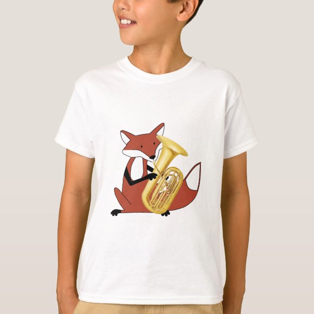 Räv som leker tubaen t-shirt (Framsida)