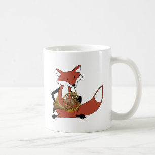 Räv som leker valthornet kaffemugg