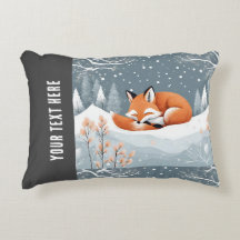 Räv som sover i vintersnö Söt mysig jul