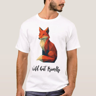 Räv T-Shirt med titel: Vild men vänlig