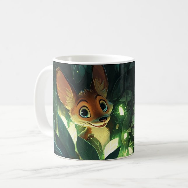 räv Tecknad stil livlig Söt Färgrik Kaffe Kaffemugg (Framsida vänster)