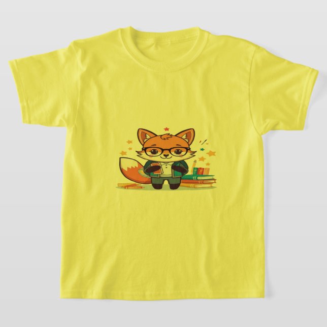 Räv tillbaka till skolan t shirt (Laydown)