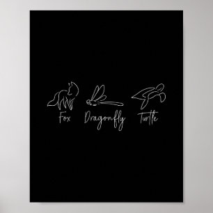 Räv Trollslända Sköldpadda Trump Meme Minimalist Poster