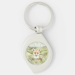 Räv Tusenskönor Blommor Swirl Silverfärgad Nyckelring